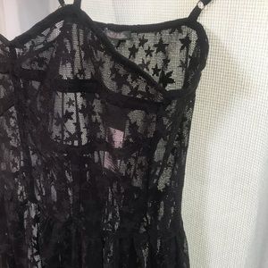 Wild Fable Black Lace Dress Star Pattern Size S